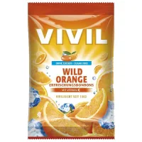 Bomboane cu portocale amara + Vitamina C, fara zahar, 60g, Vivil