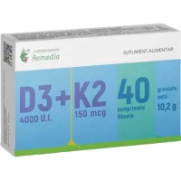 Vitamina D3 4000UI + Vitamina K2 150mcg 40cp Remedia