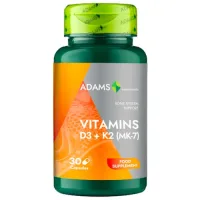 Vitamina D3 + K2, 30cps, Adams Supplements
