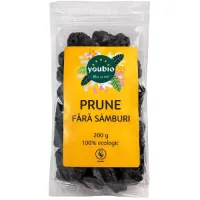 Prune fara samburi, organic, 200g, Youbio