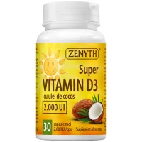 Super Vitamina D3 cu Ulei de Cocos 30cps Zenyth