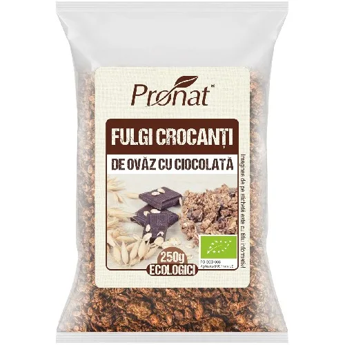 Fulgi Crocanti Ovaz Ciocolata Eco, 250g, Pronat