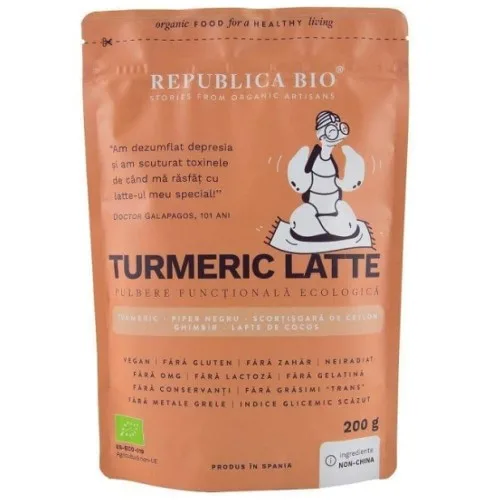 Turmeric Latte Pulbere Functionala Ecologica 200g Republica Bio