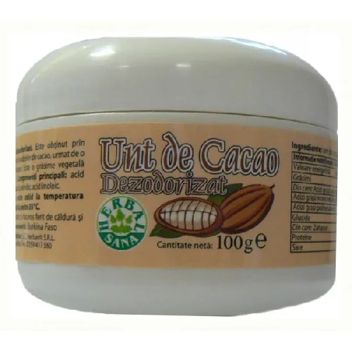 Unt de Cacao 100gr dezodorizat Herbavit