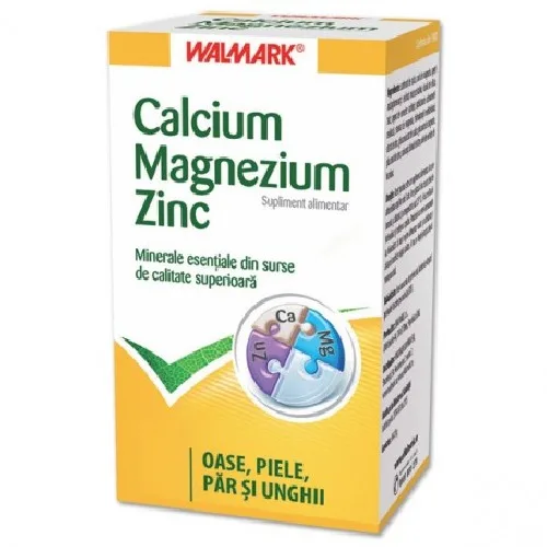Calciu-Magneziu-Zinc - Oase, Piele, Par si Unghii 30tab Walmark