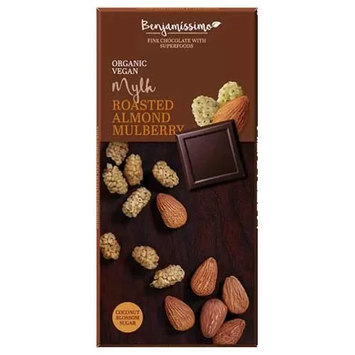 Ciocolata Lapte Cu Migdale Prajite Si Dude, 70G, Benjamissimo