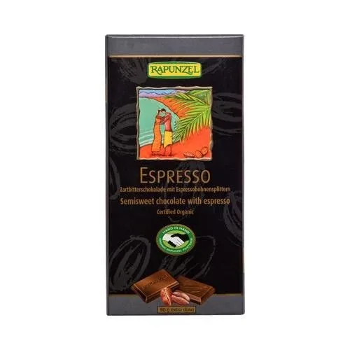 Ciocolata amaruie cu Espresso 55 % cacao Vegana, 80g, Rapunzel