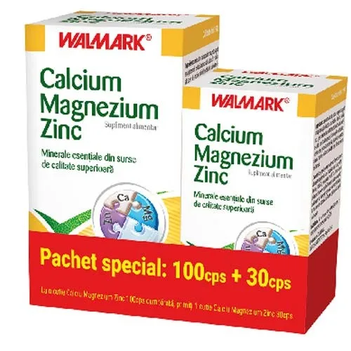 Pachet Ca+Mg+Zn 100+30tb Walmark