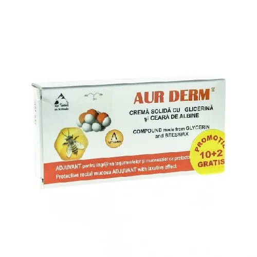 Aur Derm Supozitoare Laxativ cu Glicerina Laurmed 15g