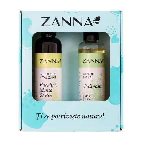 Pachet Ulei de masaj calmant + Gel de dus Vitalizant, Zanna