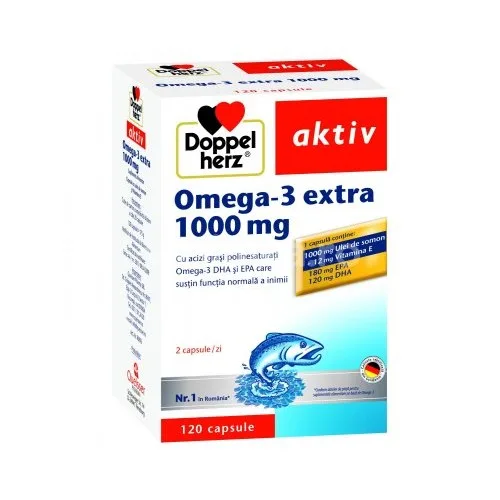 Omega-3 Extra, 1000mg, 120cps, Doppel Herz