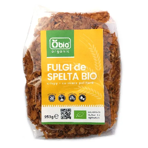 Fulgi de Spelta Crispy cu Miere Bio 250g Obio
