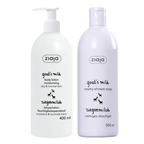 Pachet Lotiune de Corp Goat`s Milk 400ml+ Cadou Gel de Dus 500ml