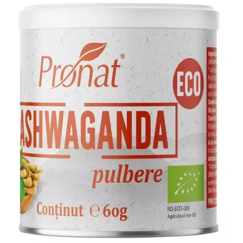 Ashwaganda pulbere, 60g, Pronat