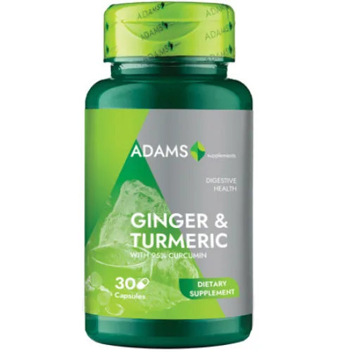 Ghimbir & Turmeric, 30cps, Adams Supplements
