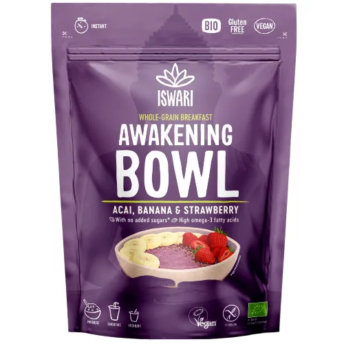 Mic Dejun fara Zahar cu Acai Banane si Capsuni Eco 360g Iswari