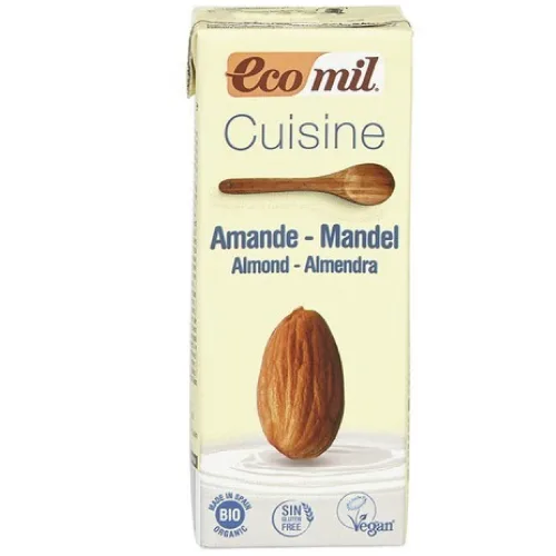 Crema Vegetala Gatit Migdale Fara Zahar Bio 200ml Ecomil