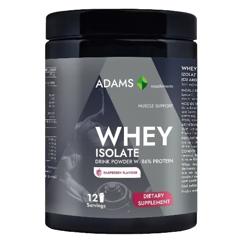 Izolat proteic din zer (zmeura), 360g, Adams Supplements