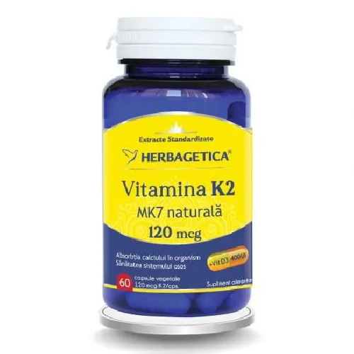 Vitamina K2 mk7 Naturala 120 Mcg 30cps Herbagetica