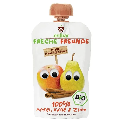 Piure de Mere si Pere cu Scortisoara Bio 100gr Erdbar