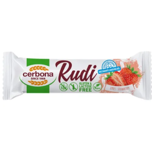 Baton Vegan de Ovaz fara Gluten cu Capsuni 30g Cerbona