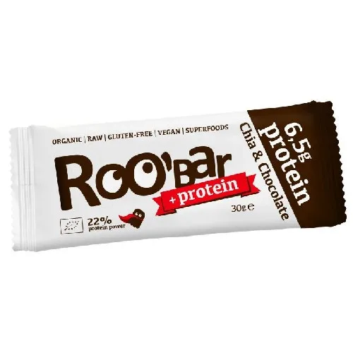 Baton Roobar Proteic Chia si Ciocolata Raw Bio 30gr