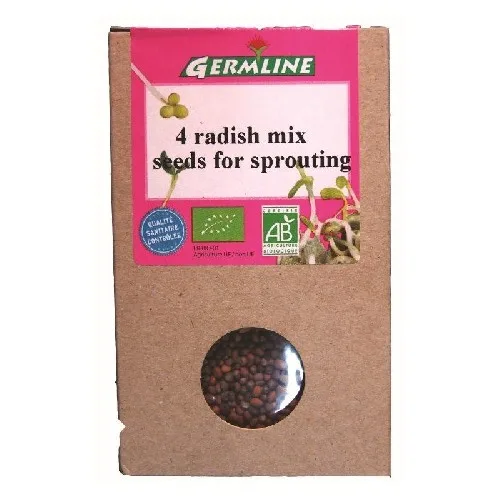 Mix din 4 Tipuri de Ridiche pentru Germinat Bio 150gr Germline
