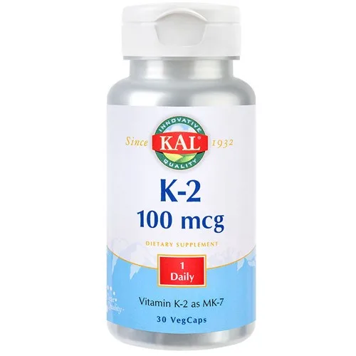 Vitamin K2 100mg, 30 cps, KAL Vitamins