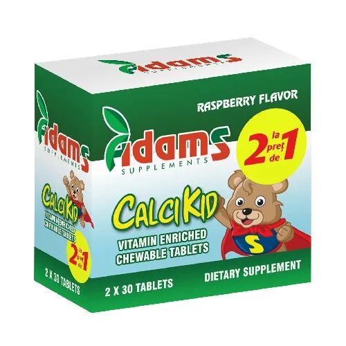 Pachet CalciKid 30tablete Adams 1+1 GRATIS