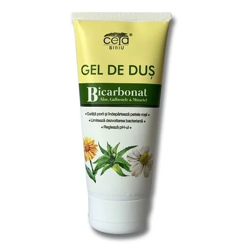 Gel de dus cu Bicarbonat, Aloe, Galbenele si Musetel 200ml Ceta