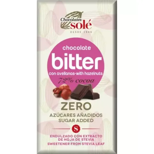 Ciocolata 72% Cacao cu Alune Fara Zahar 100gr Pronat