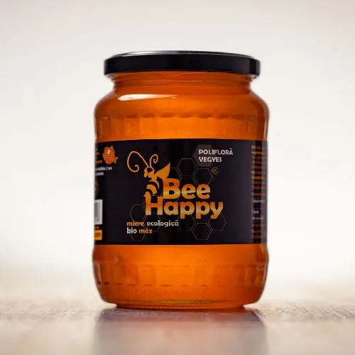 Miere Poliflora Ecologica, 950g, Bee Happy