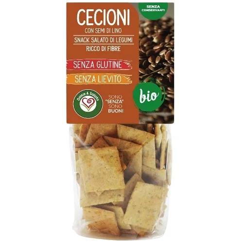Snack (Cecioni) fara gluten cu Seminte de In, Eco, 200g, Biscottificio Vaiani