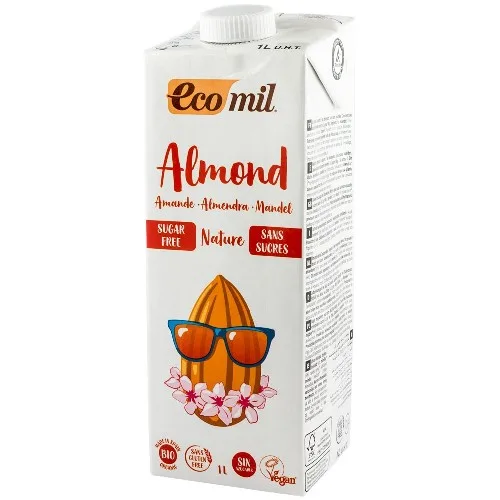 Bautura Bio natur de migdale, fara zahar, 1l, Ecomil