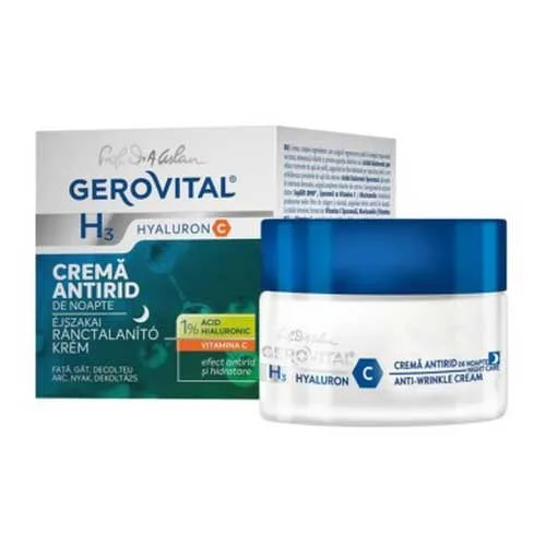 Crema Antirid De Noapte Cu Acid Hialuron si Vitamina C Gerovital
