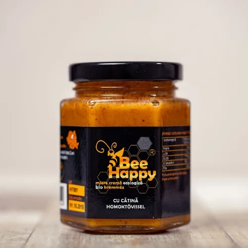 Miere Poliflora Cremoasa cu Catina Eco, 250g, Bee Happy