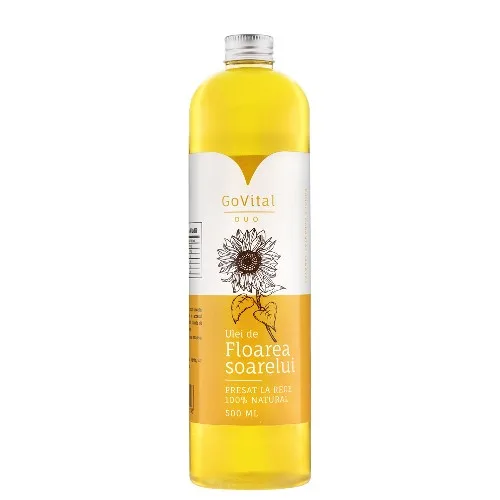 Ulei de floarea soarelui, presat la rece, 500ml, Govital