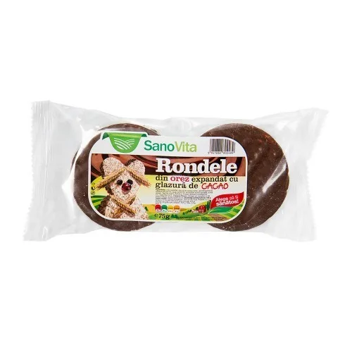 Rondele din Orez cu Glazura de Cacao SanoVita