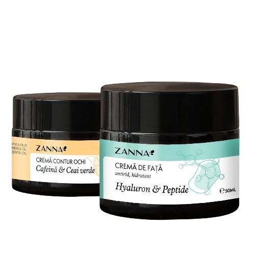 Pachet Crema de fata cu Acid Hialuronic + Crema conturi ochi cu Cafeina GRATIS
