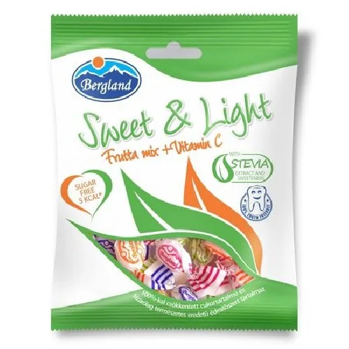 Bomboane Sweet&Light Menthol Mix cu Stevie 40 gr Bergland