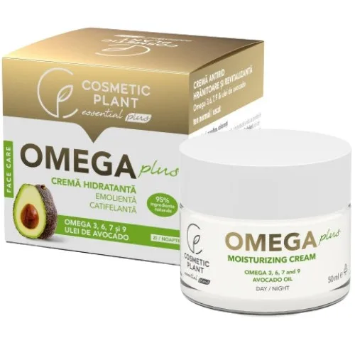 Crema hidratanta catifelanta cu Ulei Avocado & Omega Plus, 50ml, Cosmetic Plant