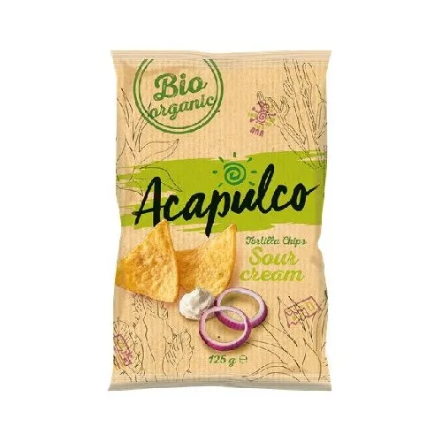 Tortilla Chips cu Smantana si Ceapa Eco 125g Acapulco