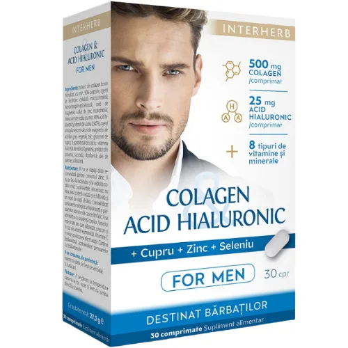 Colagen cu Acid Hialuronic pentru Barbati 30cpr Casa Herba