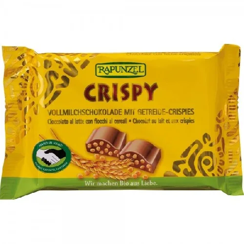 Ciocolata cu lapte integral Crocanta, 100g, Rapunzel