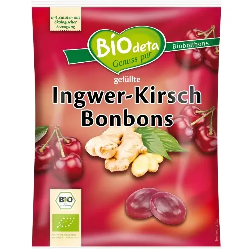 Bomboane cu Ghimbir si Cirese 75gr Biodeta