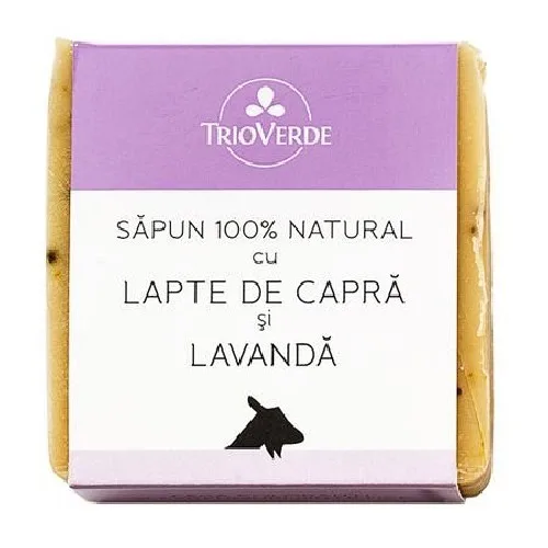 Sapun Natural cu Lapte de Capra si Lavanda 110gr Trio Verde
