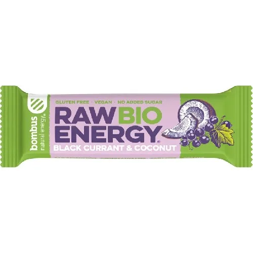 Baton Energizant Cu Coacaze Negre Si Nuca De Cocos, 50gr Bombus 