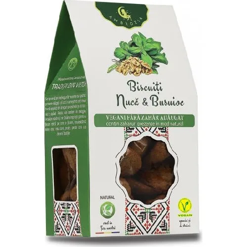 Biscuiti Vegani cu Nuca si Busuioc 150gr Hiper Ambrozia