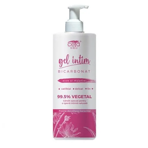 Gel Intim Bicarbonat Cu Aloe Si Musetel 99.5%Vegetal cu pompita 