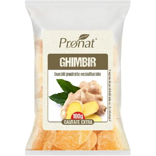 Ghimbir Bucati Pudrate Nesulfurate, 100g, Pronat